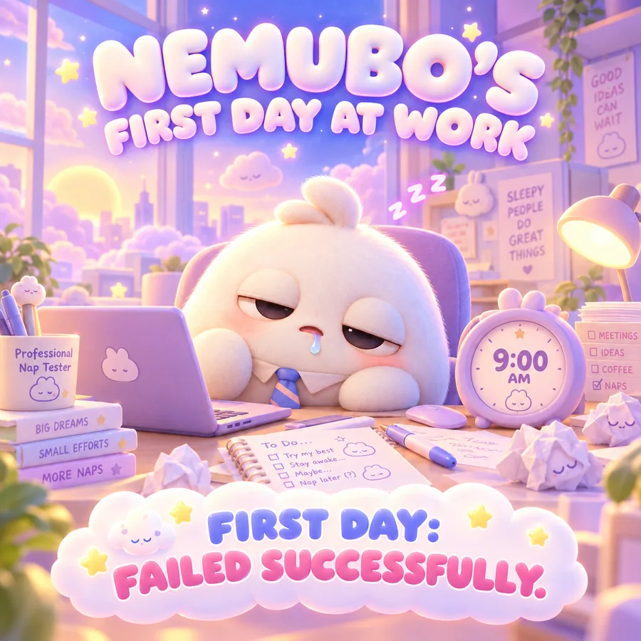 NEMUBO falling asleep on the first day at work