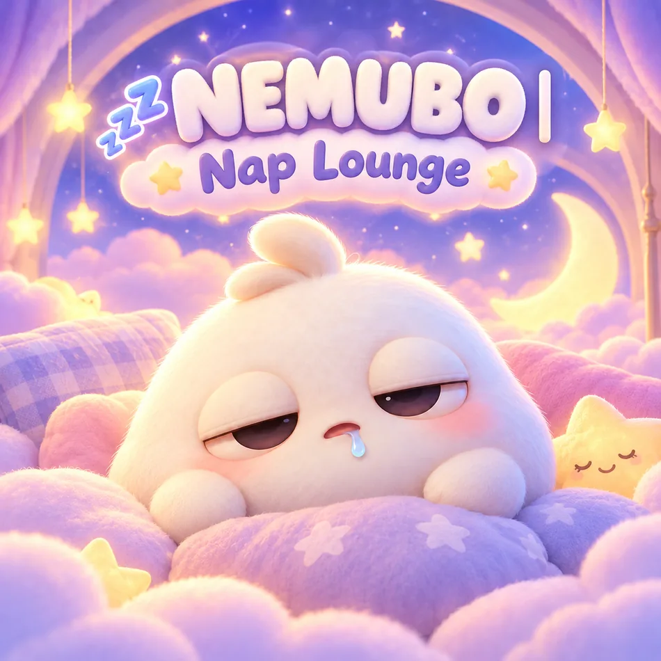 NEMUBO resting in the soft pastel Nap Lounge