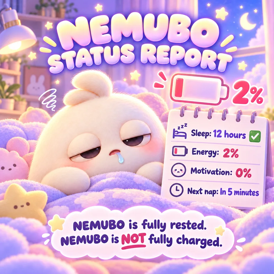 NEMUBO status report showing two percent energy